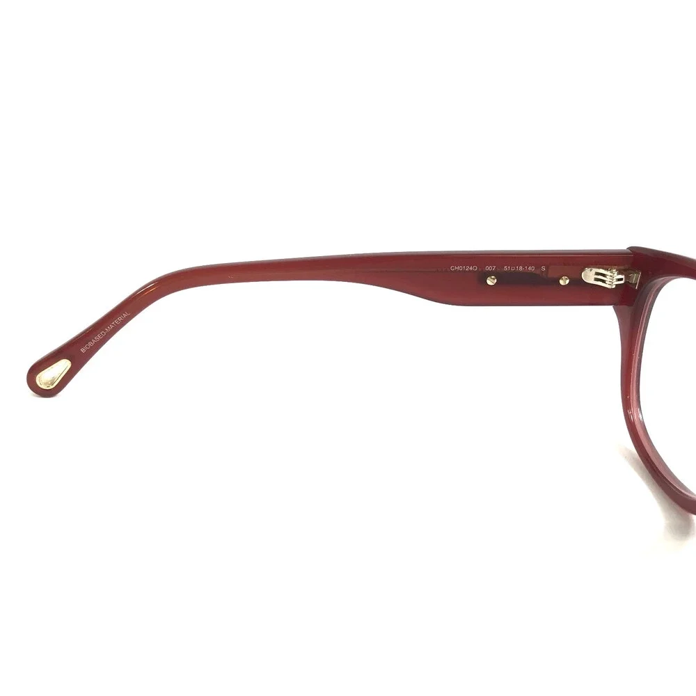Chloe Eyeglasses Frames CH0124O 007 Polished Red Gold Square Full Rim 51-18-140